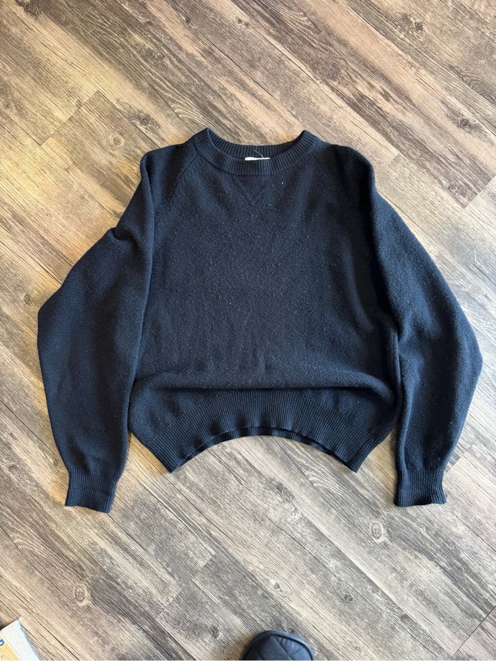 Vintage Skyr Sweater Womens M Black Lambswool Pullover Preppy Granola Old Money